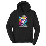 Feeling Meowtastic Cat Design Ladies Hoodie - Jet Black