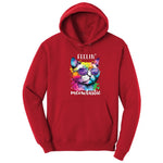 Feeling Meowtastic Cat Design Hoodie - Red