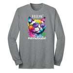 Feeling Meowtastic Cat Design Long Sleeve Tee - Athletic Grey