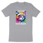 Feeling Meowtastic Cat Design Short Sleeve Tee - Athletic Heather Grey