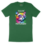 Feeling Meowtastic Cat Design Short Sleeve Tee - Athletic Kelly