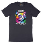 Feeling Meowtastic Cat Design Short Sleeve Tee - Deep Navy
