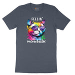 Feeling Meowtastic Cat Design Toddler Short Sleeve Tee - Heather Navy