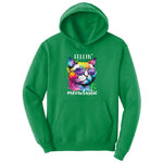 Feeling Meowtastic Cat Design Youth Hoodie - Kelly Green