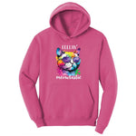Feeling Meowtastic Cat Design Youth Hoodie - Sangria