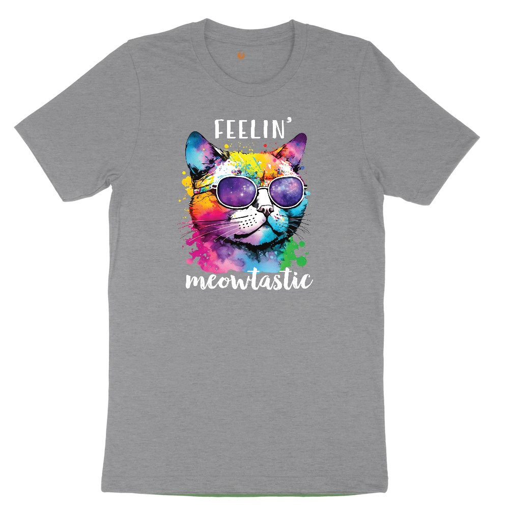Feeling Meowtastic Cat Design Youth Short Sleeve Tee - Athletic Heather