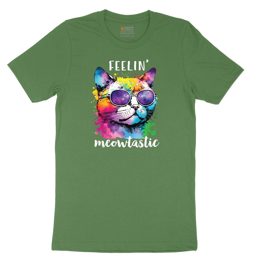Feeling Meowtastic Cat Design Youth Short Sleeve Tee - Athletic Kelly