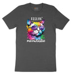 Feeling Meowtastic Cat Design Youth Short Sleeve Tee - Dark Heather Grey
