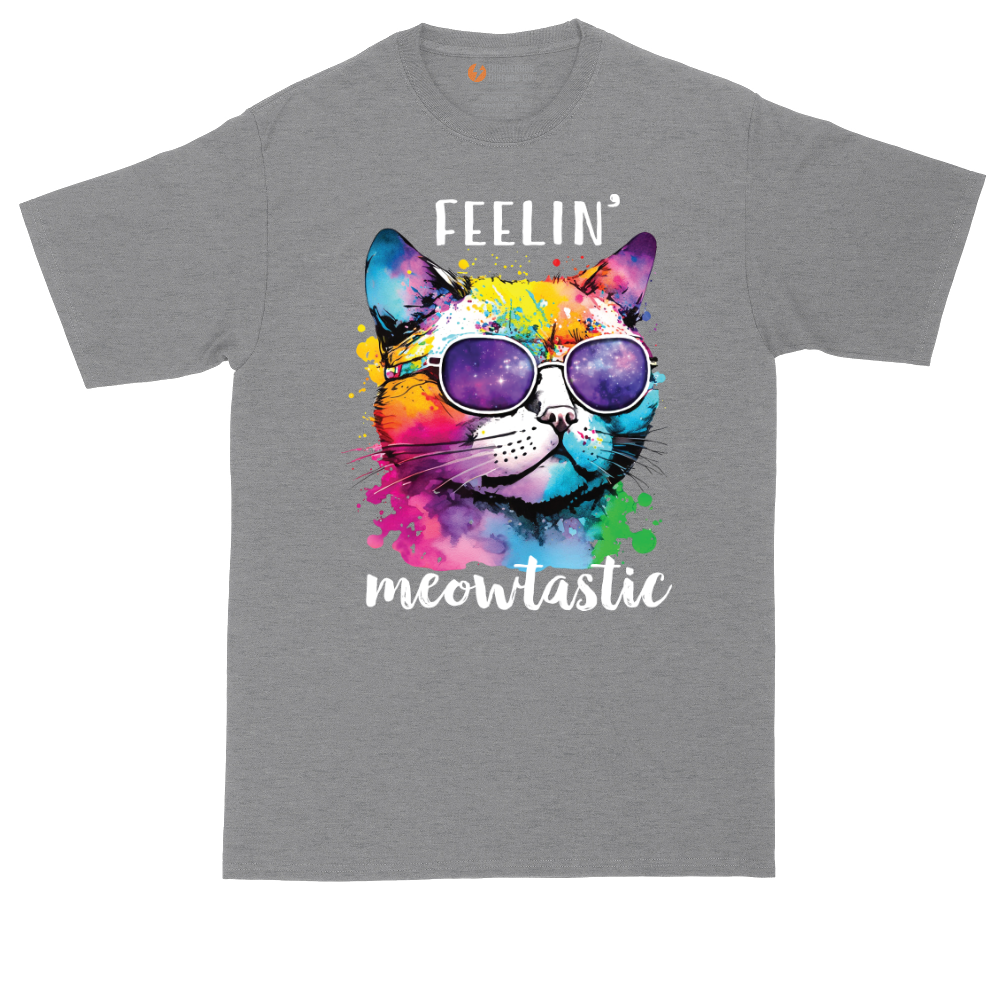 Feeling Meowtastic tall t-shirt for men in Athletic Heather