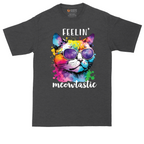Feeling Meowtastic tall t-shirt for men in Dark Heather Grey