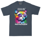 Feeling Meowtastic tall t-shirt for men in Heather Navy