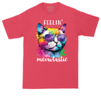 Feeling Meowtastic tall t-shirt for men in Heather Red