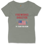 Fireworks Director If I Run You Run Ladies Curvy Tee - Bamboo Blackout