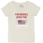 Fireworks Director If I Run You Run Ladies Curvy Tee - Natural Heather