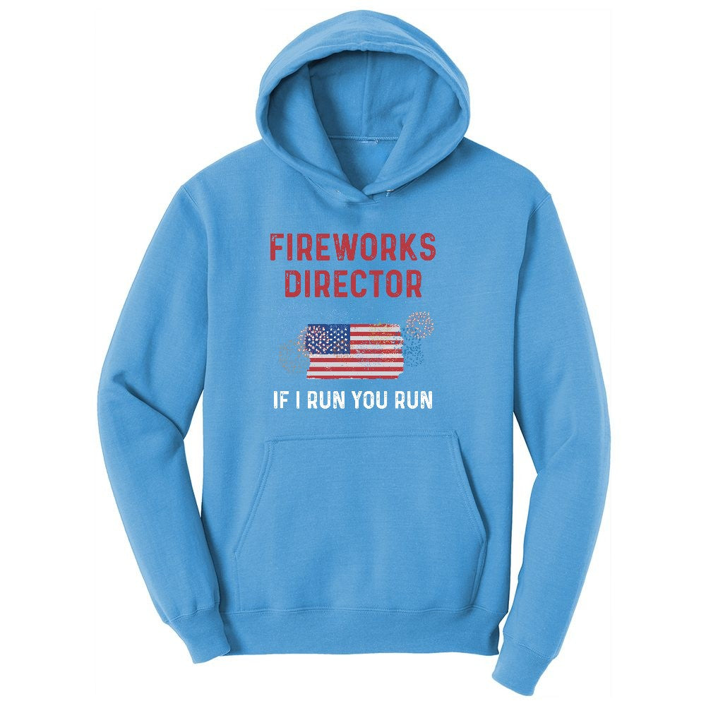 Fireworks Director If I Run You Run Ladies Hoodie - Aquatic Blue