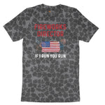 Fireworks Director If I Run You Run Ladies Short Sleeve Tee - Black Leopard