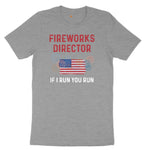 Fireworks Director If I Run You Run Ladies Short Sleeve Tee - Granite Heather
