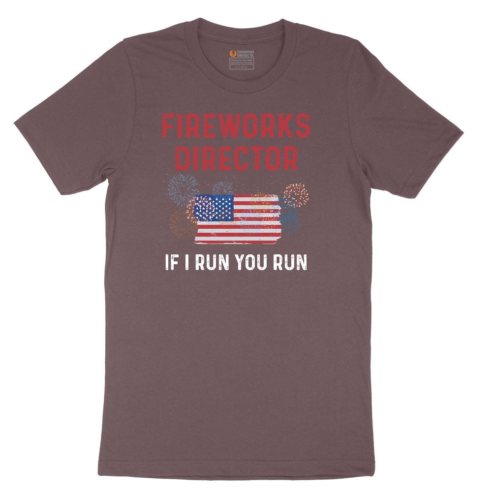 Fireworks Director If I Run You Run Ladies Short Sleeve Tee - Sangria Blackout