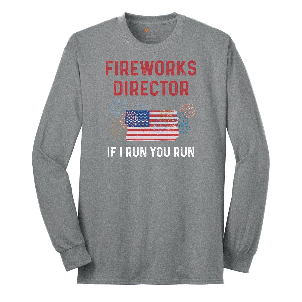 Fireworks Director If I Run You Run Long Sleeve Tee - Athletic Grey