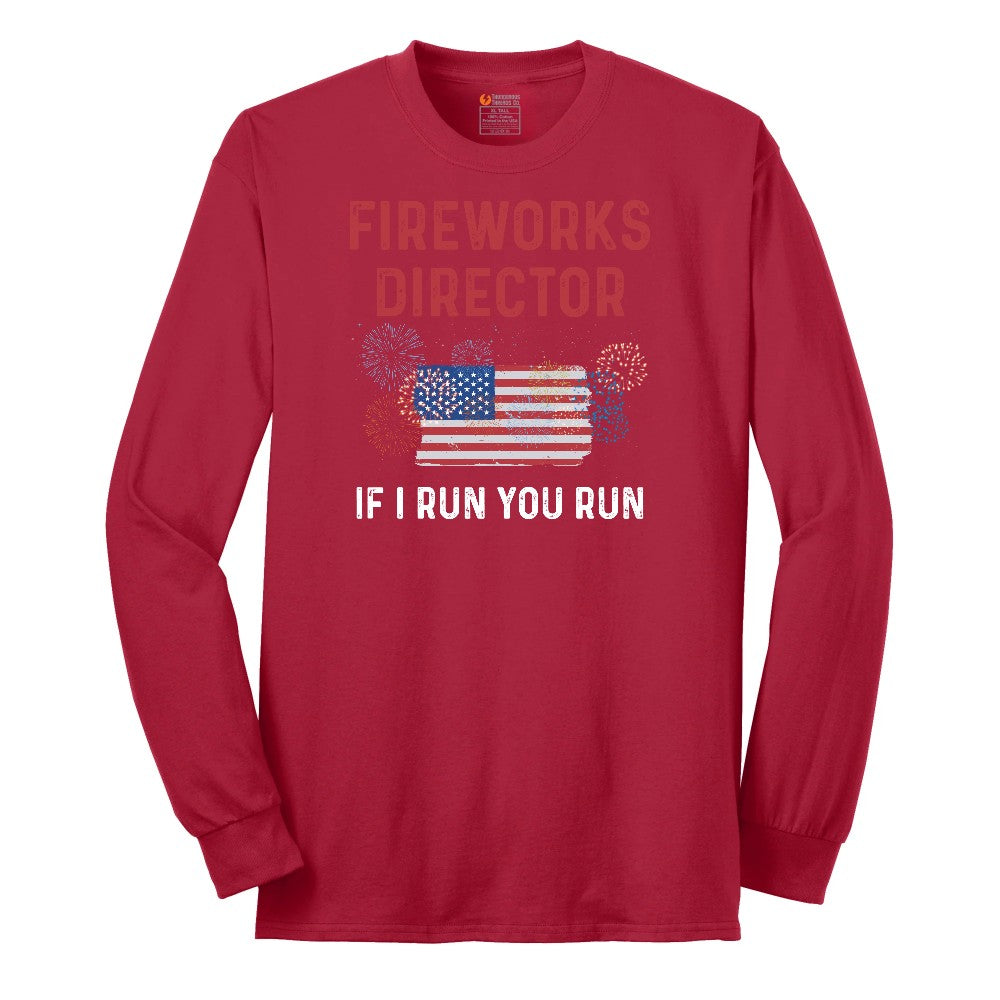 Fireworks Director If I Run You Run Long Sleeve Tee - Red