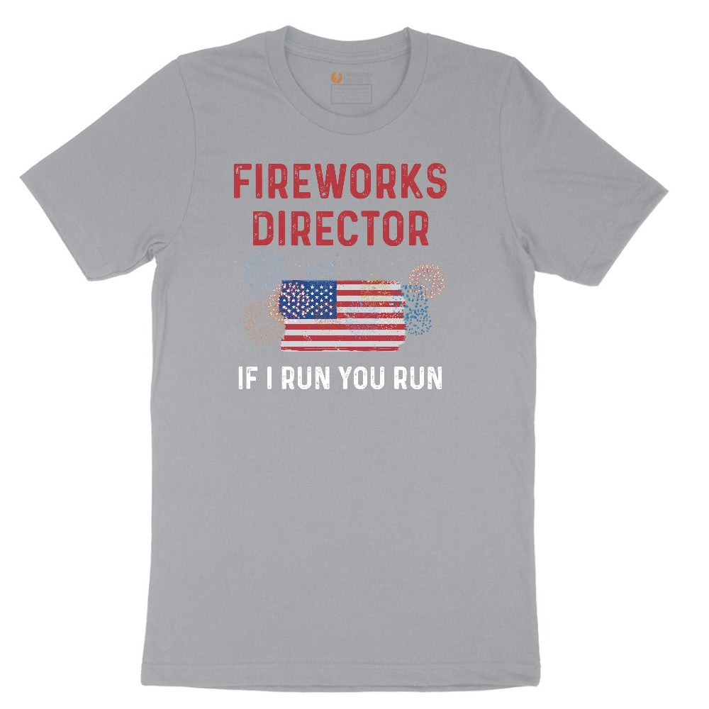 Fireworks Director If I Run You Run Short Sleeve Tee - Athletic Heather Grey