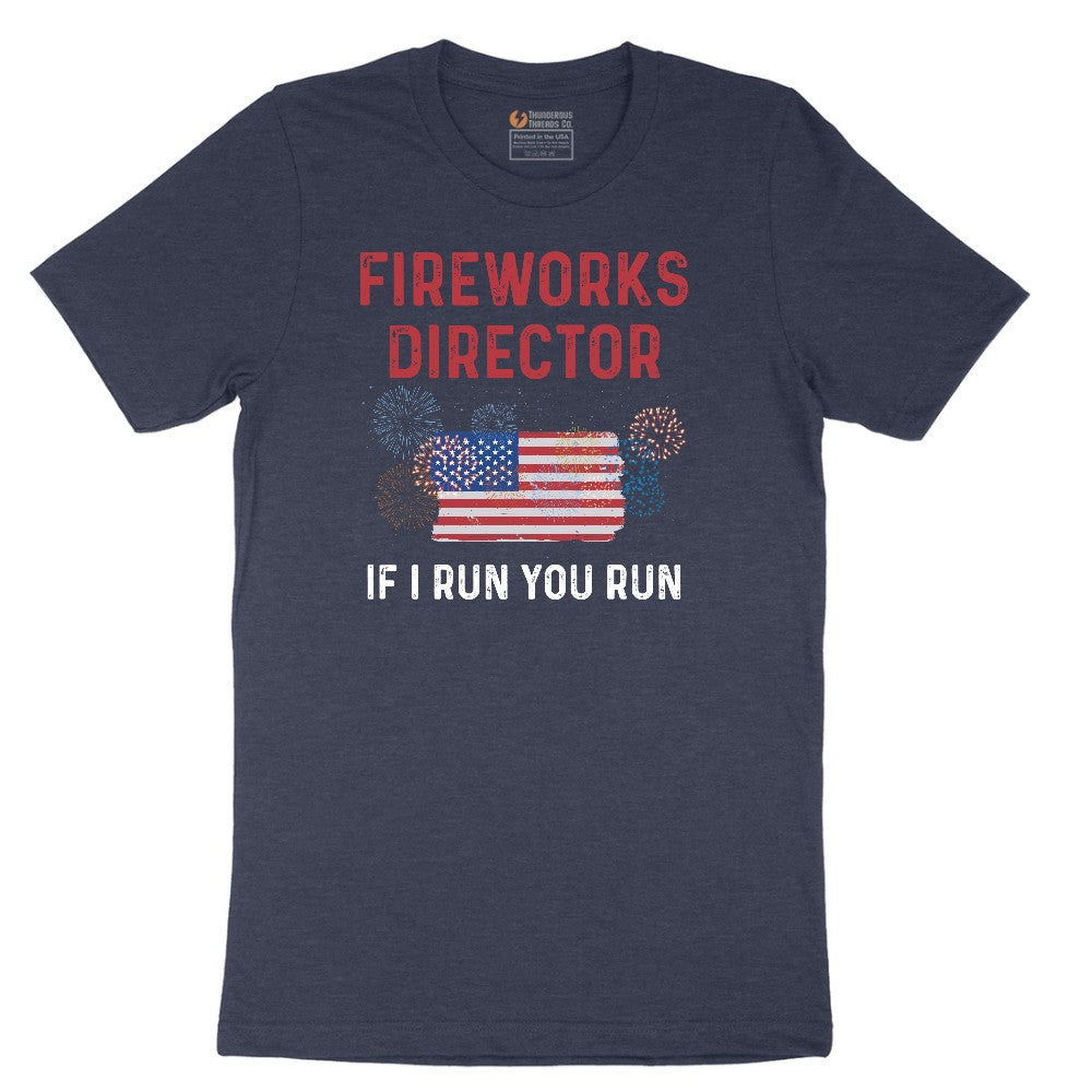 Fireworks Director If I Run You Run Short Sleeve Tee - Heather Navy
