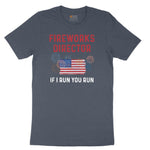 Fireworks Director If I Run You Run Toddler Short Sleeve Tee - Heather Navy