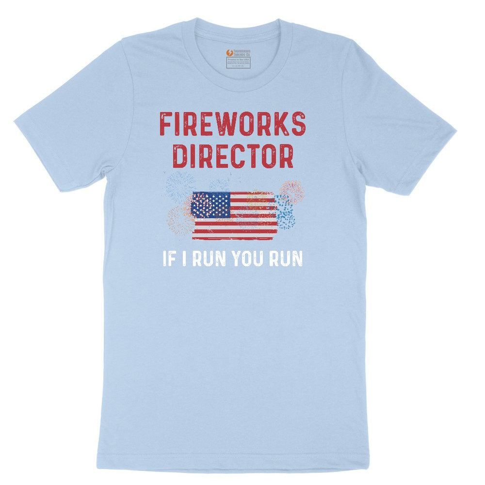 Fireworks Director If I Run You Run Toddler Short Sleeve Tee - Light Blue