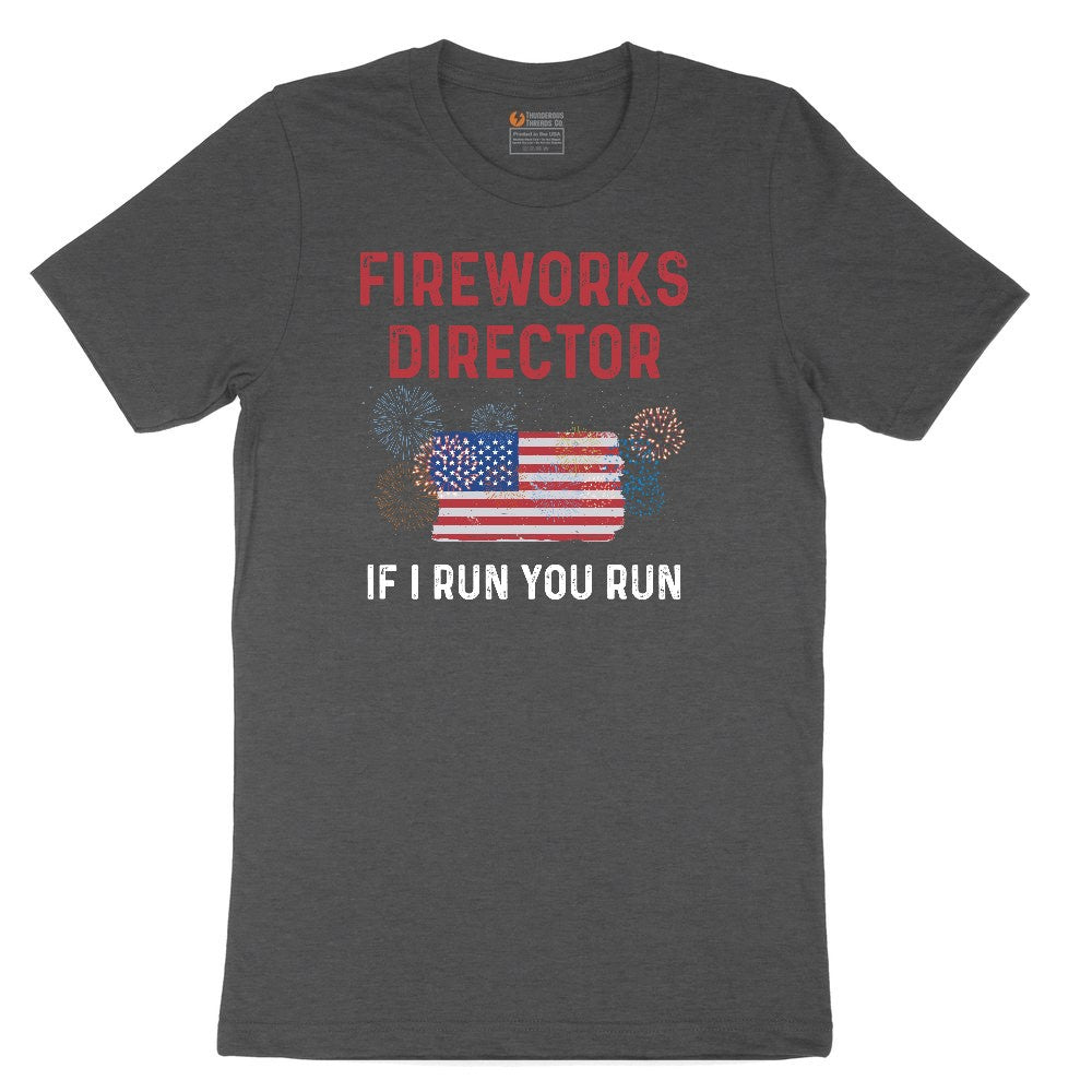 Fireworks Director If I Run You Run Youth Short Sleeve Tee - Dark Heather Grey