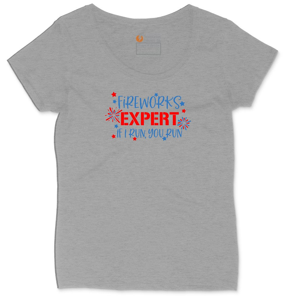 Fireworks Expert Ladies Curvy Tee - Granite Heather
