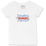 Fireworks Expert Ladies Curvy Tee - White