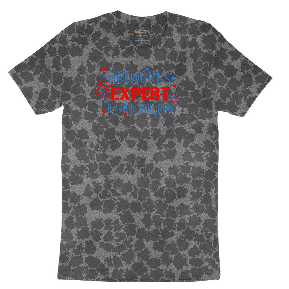 Fireworks Expert Ladies Short Sleeve Tee - Black Leopard