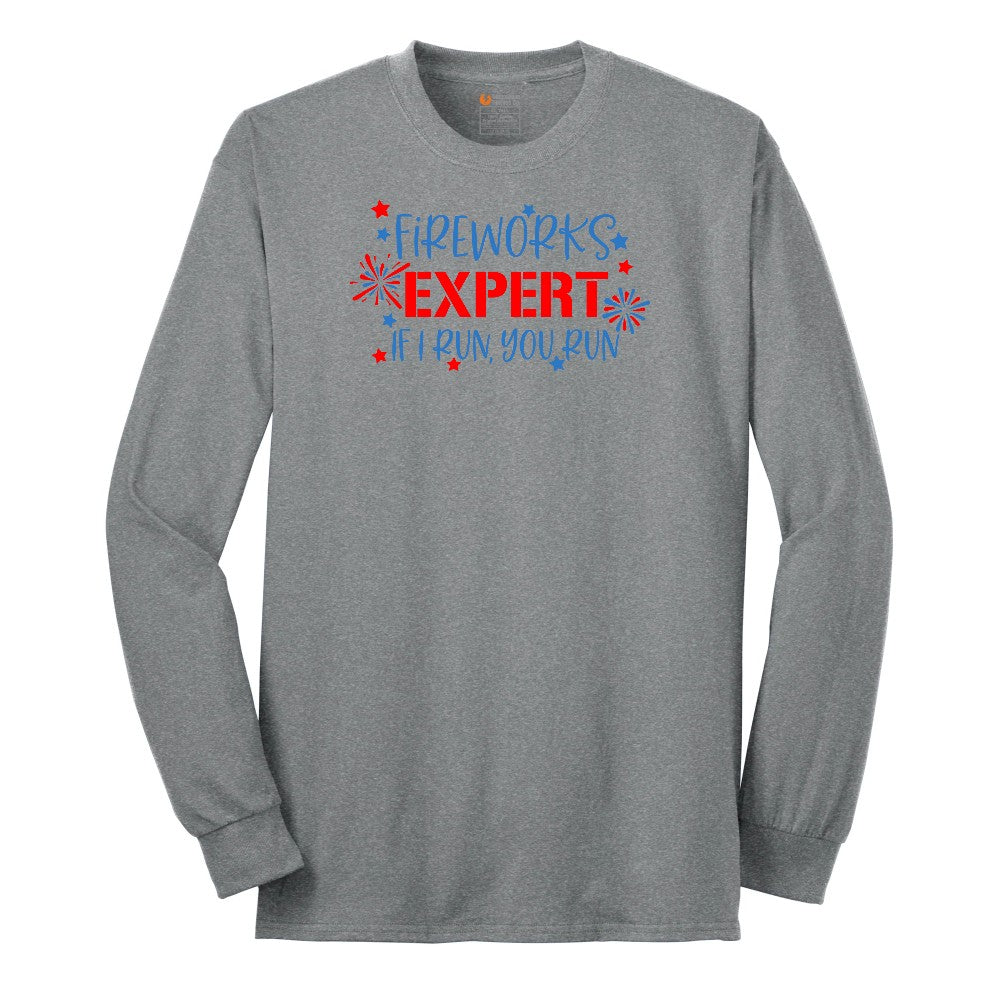 Fireworks Expert Long Sleeve Tee - Athletic Grey