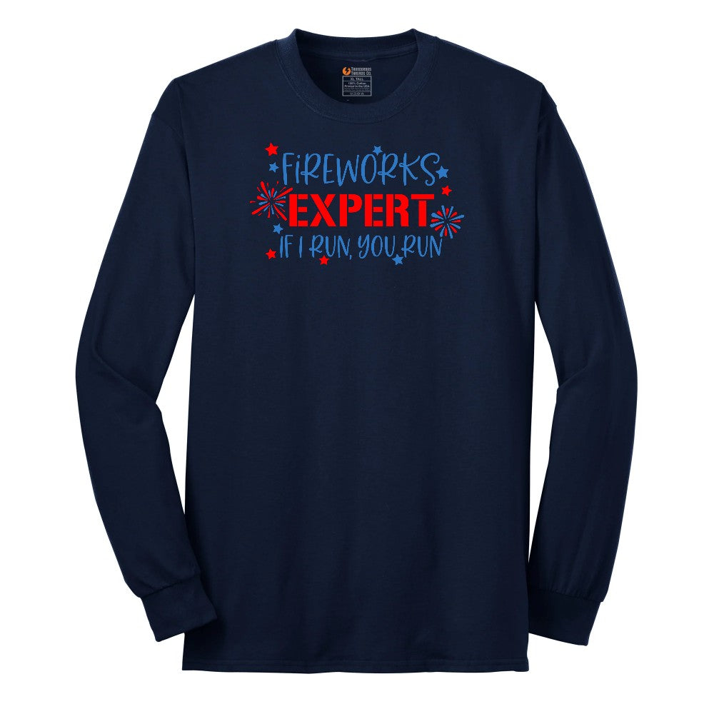 Fireworks Expert Long Sleeve Tee - Navy