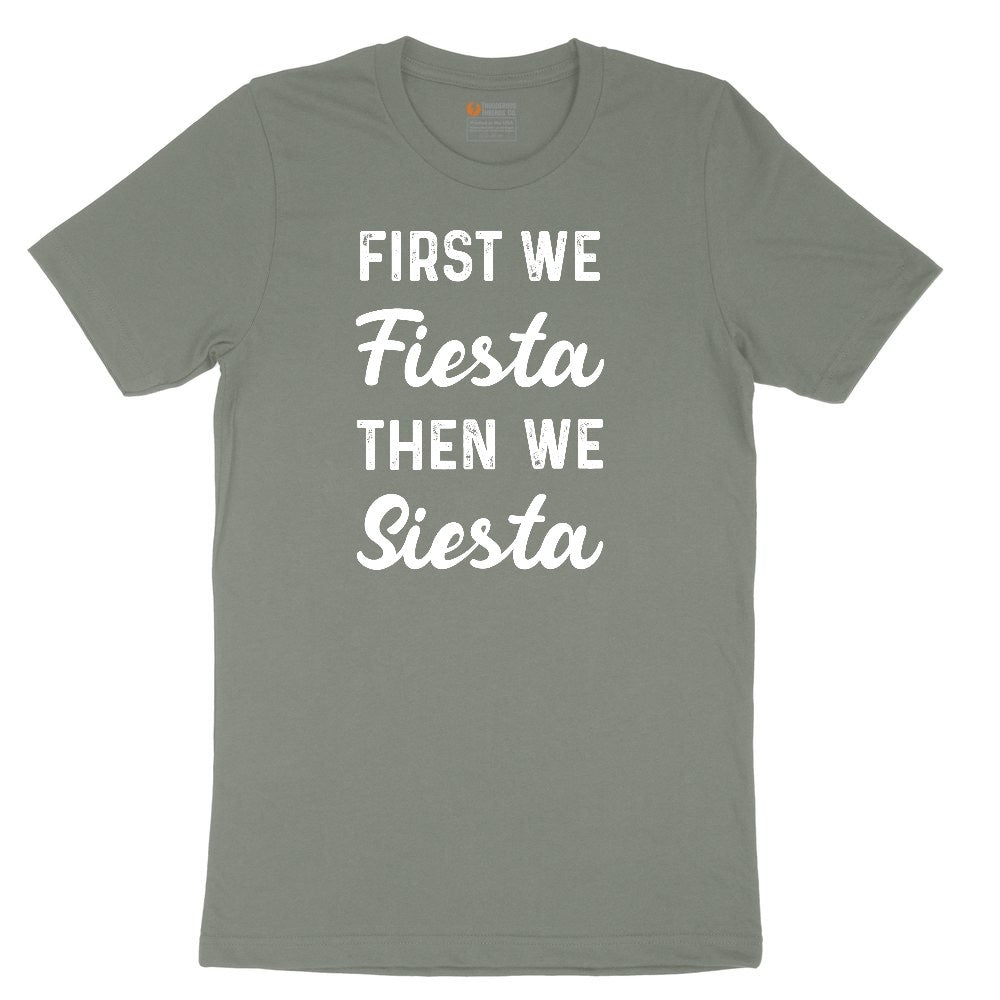 First We Fiesta then We Siesta Ladies Short Sleeve Tee - Bamboo Blackout