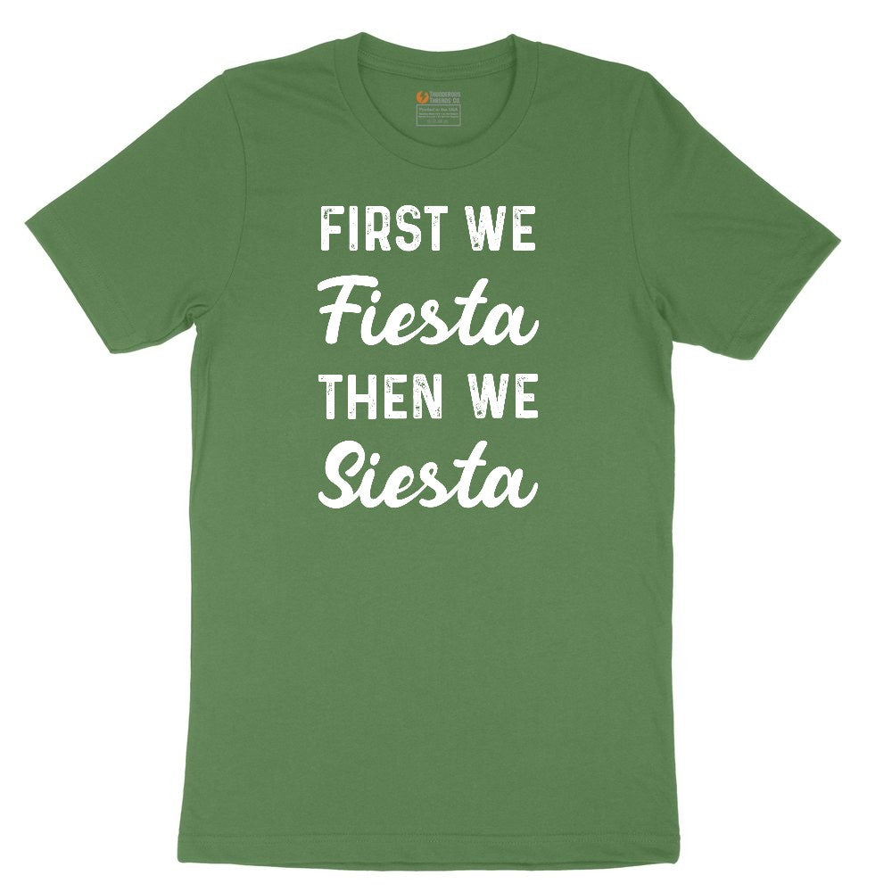 First We Fiesta then We Siesta Toddler Short Sleeve Tee - Athletic Kelly