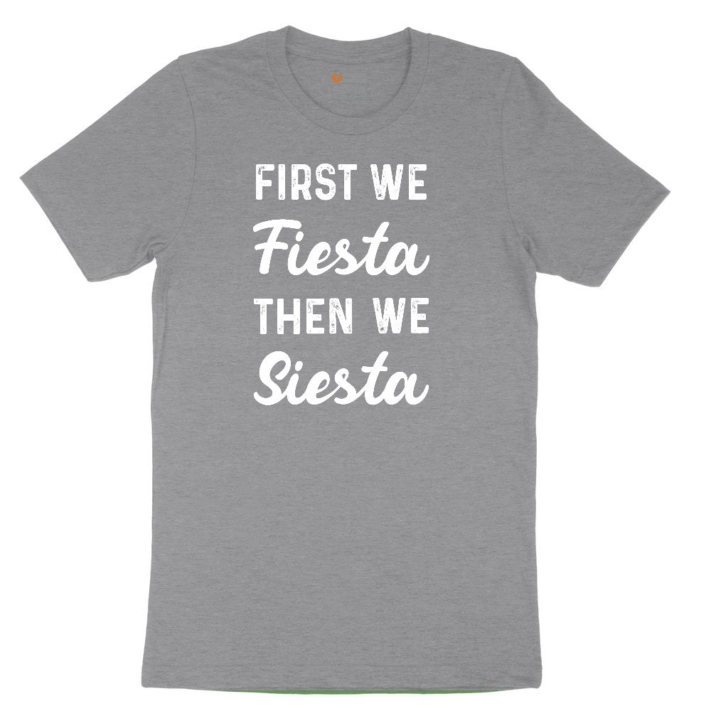 First We Fiesta then We Siesta Youth Short Sleeve Tee - Athletic Heather