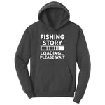Fishing Story Loading Please Wait Ladies Hoodie - Dark Heather Grey