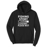 Fishing Story Loading Please Wait Ladies Hoodie - Jet Black