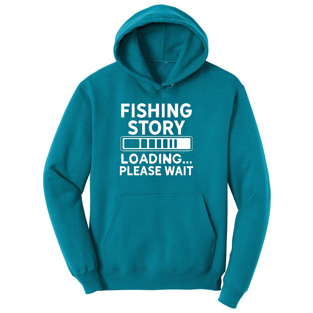 Fishing Story Loading Please Wait Ladies Hoodie - Teal