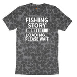 Fishing Story Loading Please Wait Ladies Short Sleeve Tee - Black Leopard