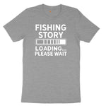 Fishing Story Loading Please Wait Ladies Short Sleeve Tee - Granite Heather