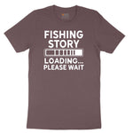 Fishing Story Loading Please Wait Ladies Short Sleeve Tee - Sangria Blackout