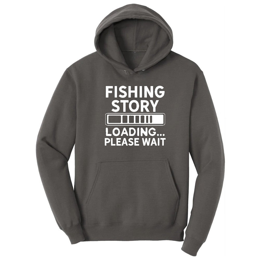 Fishing Story Loading Please Wait Hoodie - Charcoal