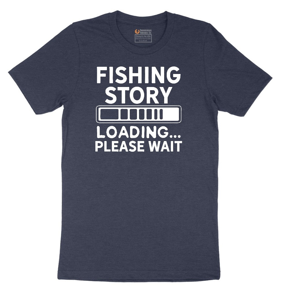 Fishing Story Loading Please Wait Short Sleeve Tee - Heather Navy