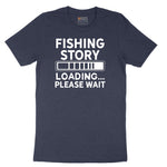 Fishing Story Loading Please Wait Short Sleeve Tee - Heather Navy