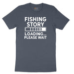 Fishing Story Loading Please Wait Toddler Short Sleeve Tee - Heather Navy