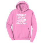 Fishing Story Loading Please Wait Youth Hoodie - Candy Pink