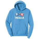 Flag Sun Glasses Ladies Hoodie - Aquatic Blue