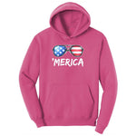 Flag Sun Glasses Ladies Hoodie - Sangria